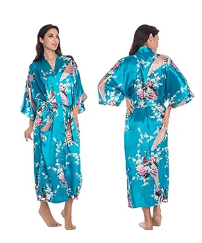 De Brand Nou Mireasa Nunta de domnisoare de Onoare Halat Satin Raionul Halat de baie cămașă de noapte Pentru Femei, Kimono Sleepwear Flori Plus Dimensiune S-XXXL S02D