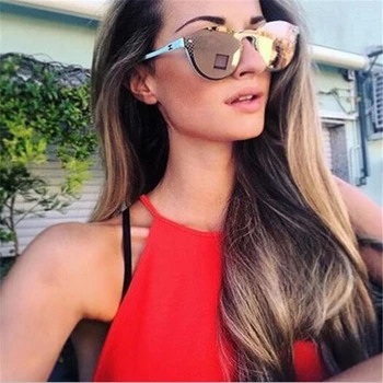 De lux Oglindă de Înaltă Calitate ochelari de Soare pentru Femei Brand Designer 2017 Italia Ochelari Fete Sexy Retro Mare Cadru Ochelari de Soare 998011Y