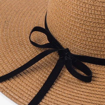De Vară Din 2016 Femei Pălărie De Soare Doamnelor Margine Largă Pălării De Paie În Aer Liber Pliabil Plajă, Pălării Panama Biserica Pălărie Os Chapeu Feminino