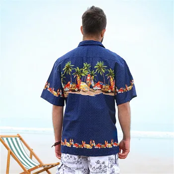 De Vară din 2016 Nou din Bumbac cu Mânecă Scurtă Cămașă Hawaiană Barbati Casual Camasa Aloha Beach NE-Dimensiunea Îmbrăcăminte de Brand A852