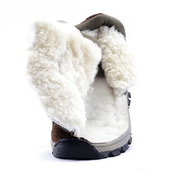 De înaltă calitate bărbați cizme 2017 nou din Piele cald lână groasă bărbați glezna cizme de zapada non-alunecare pantofi de iarna pentru -40 de grade