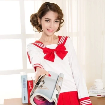 De înaltă calitate costum de marinar elevii uniformă școlară pentru adolescenti stil preppy pentru uniforma JK moda Japoneză Seifuku arc fusta camasa
