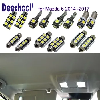 Deechooll 14pcs Car LED Lumina pentru Mazda 6 ,Alb Interior Iluminat Becuri pentru Mazda 6 -2017 Ușa Lumini de Lectură