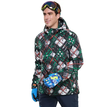 Detector de Bărbați sacou de Schi Albastru de Imprimare de Iarnă în aer liber Costum de Schi Înălțime Impermeabil Respirabil Schi Sacou Cald jacheta Snowboard