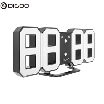 Digoo DC-K3 8 Inch Multi-Funcția de Mare 3D LED Digital Ceas de Perete Ceas cu Alarmă Cu Amânare Funcție de 12/24 de Ore de Afișare