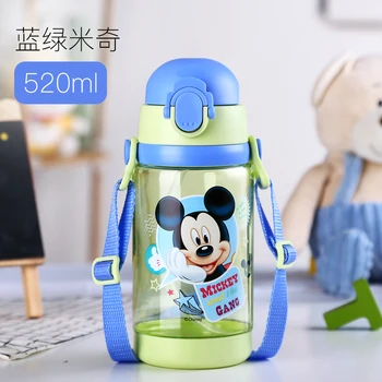 Disney 520/620ml Sticla de Apa de Plastic Paie& Bea Directă Fierbător Scurgere Dovada de Băut Sticla de Desene animate Tritan Mickey Două capace