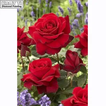 DIY 5D Completă Piața Diamant Broderie Red Rose Flori de Diamant Pictura Eco-cusatura Stras Mozaic Decor Cadouri de Anul Nou