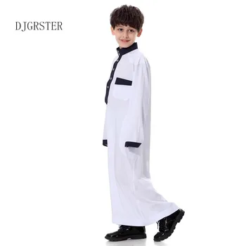 DJGRSTER Musulmane Arabe Băieți Halat Islamic Abaya Islamic Îmbrăcăminte Mens Musulmane Arabe Maneca Lunga Orientul Mijlociu Adolescent Halat de Haine