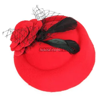 Doamna Și Fete Floare Trandafir Pălărie De Dantelă Fascinator Clip De Păr Moda Cadou Lady Net Pălărioară Clip De Păr Accesoriu Floare Capac