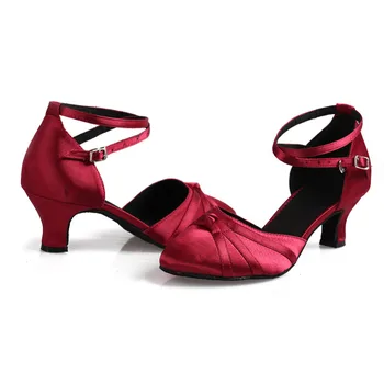 Doamnelor Femei latine Dans Pantofi din Satin /PU Tango/Bal/Toc Sandale Salsa Mai mult Stil Pentru Fete 5cm