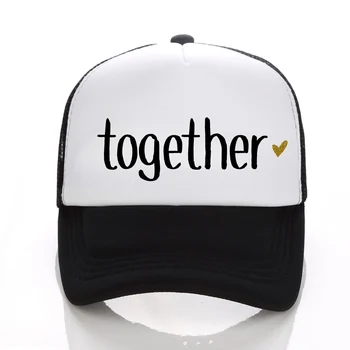 DongKing Moda Trucker hat mai Bine Împreună Scrisori de Imprimare de Calitate Superioară Capace Soț și Soție Nunta Cadou Romantic pentru Cupluri