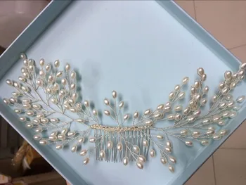 Dower mi-2017 Nouă de Argint Perle Femei Bijuterii de Păr Pieptene de Par Mireasa Moda Nunta Tiara Accesorii Handmade