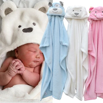 Drăguț forma de Animale copil cu gluga halat de baie prosop copii care primesc pături de lână neonatală țineți apăsat pentru a fi Copii copii sugari baie