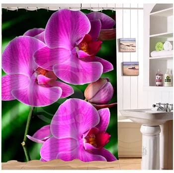 Elegant Culoare Orhidee, Flori Tesatura Perdea de Duș Personalizate Modern Home Decor în Stil European, Perdele de baie