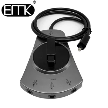 EMK 3-Way Digital Toslink Comutator SPDIF Optic Audio Comutator Cablu Toslink Comutator Selector Hub Cutie pentru DVD, CD player