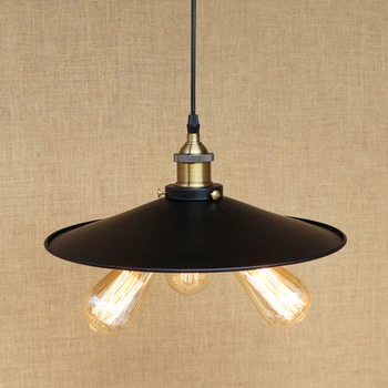 Epocă pandantiv negru lampa Pentru Bucatarie Lumini Cabinet de Living/sala de mese/Edison Simplu umbra de metal de acoperire Pandantiv de iluminat
