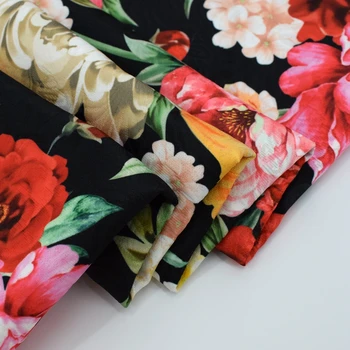 Euramerican Moda bujor floare pictură digitală tesatura jacquard pentru rochie mozaic de ț ua metri telas tissus tecido DIY