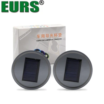EURS NOU Universal Solar Power Energy LED-uri Auto de Interior Decor de Lumină Cupa Coaster Mat Non-Alunecare Pad Accesorii Auto, Car Styling
