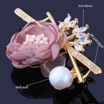 FARLENA Bijuterii Stil Nou Manual de Fire de Flori Ace cu Simulate Perla Moda Zircon Cristal pentru Femei Broșe