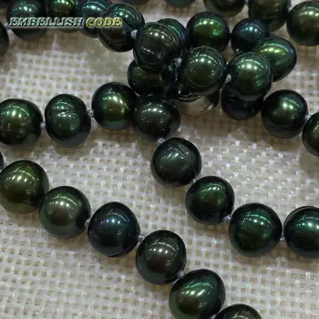 Fermecător preț scăzut 7-8mm Promotii vânzare întuneric verde Malachit real perle colier Clasic stely cravată pentru femei