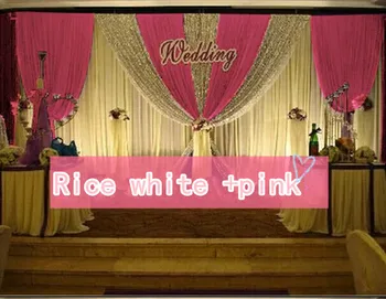 FIERBINTE!!3*6m petrecere de nunta de gheață matase tesatura draperie Orez alb paiete de Culoare cu swag stadiul propunerii de moda Decora cortina Fundal