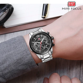 Fierbinte Dropship Bărbați Ceasuri de Moda Sport cuarț ceas din oțel inoxidabil Marca de ceasuri barbati Multi-funcție Ceas Cronograf