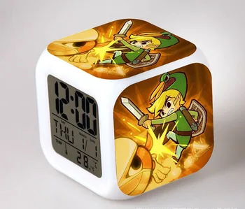 Fierbinte joc Legend of Zelda Ceasuri de Alarmă,LED aprins Schimbare de Culoare Digitale ceasuri de alarmă pentru camere de copii Multifunctio jucarie cadou