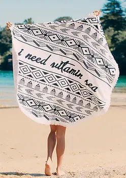 Fierbinte Summerl Rotund Totem Imprimate Șifon Arunca Roundie Mandala Prosop Yoga Picnic Mat Plaja Bikini Acoperi Șal Pashmina