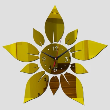 Flori mari Acrilice ceas de perete cu design modern de lux oglindă Cuarț ceasuri 3d s-au grabit cristal ceasuri Camera de zi