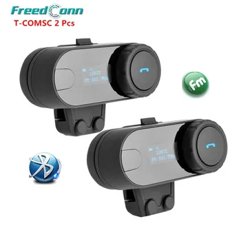 Freedconn TCOM-SC Duplex Complet Casca Motocicleta Interfon Căști T-COMSC BT Interfoane Căști + FM Ecran LCD Hard+soft Mic