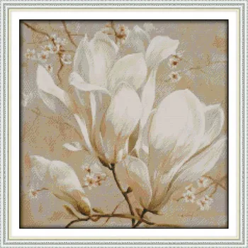 Frumoase Magnolii flori Imprimate Panza DMC Numărat Chineză cruciulițe Kituri tipărite Eco-cusatura set Gherghef Broderie