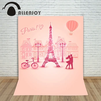 Fundaluri pentru foto material vinil Paris Turnul balon cu aer cald bicicleta de fundal fotografie foto camera