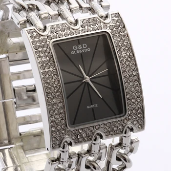 G&D Femei Cuarț Ceas de Argint din Oțel Inoxidabil Femei Ceas Stras Top Brand de Lux Analog Reloj Mujer Cadouri Saat