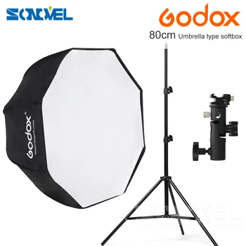 Godox 80cm octogon umbrela softbox Lumina sta umbrela Hot shoe kit suport pentru Flash Speedlite