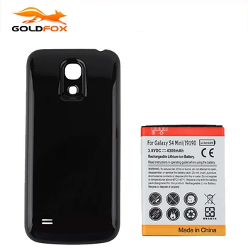 GOLDFOX de Mare Capacitate 4300mAh Reîncărcabilă Baterie de Telefon Mobil Pentru Samsung Galaxy S4 mini i9190 Baterie cu Capac Negru din Spate