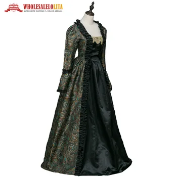 Goticului Medieval Rochii De Renaștere Brocade Dress Rochie Steampunk Reconstituire Femei De Îmbrăcăminte