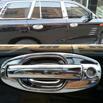 GRĂTAR@FUKA Chrome ABS Masina Usa Maner + Capac Castron Ornamente Suprapunere Garnitura se Potrivesc Pentru Hyundai Santa Fe 2001-2016