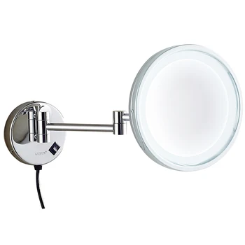 Gurun LED Oglindă de Machiaj - 8 Inch Alamă Cosmetice Oglinda Lupa 10X Montat pe Perete Oglinda baie compact gol M1807D