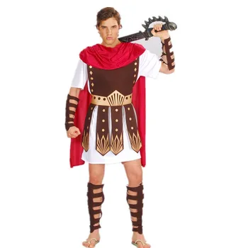 Halloween Purim Adult Roman Antic grec Războinic Gladiator Costum de Cavaler Iulius Cezar Costume Cosplay pentru Barbati Femei Cuplu