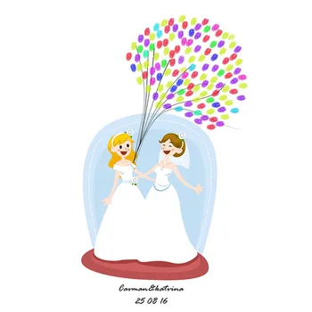 HAOCHU Personalizate de Amprente Panza Pictura Carte de Oaspeti DIY Lesbiene Petrecere de Nunta Creative Semnătura Aniversare Decor