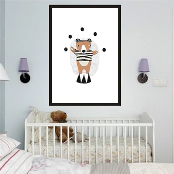 HAOCHU Spectacole de Circ Animalele Koala Acrobat Desene animate Panza Pictura pe Perete Imagini pentru copii Pentru Copii Dormitor Decor Nordic Arta Poster