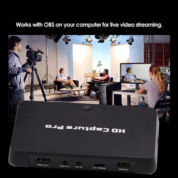 HD Video Capture Pro,Video HDMI Capure Cutie cu Program de înregistrare și Redare pe TV,Jocuri Video Capture Card Poate Live Stream