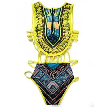 HIBKN sud-African de costume de baie de epocă de imprimare de costume de baie monokini dimensiuni mari amatori de scăldat trikini costum de baie pentru femei costume de baie