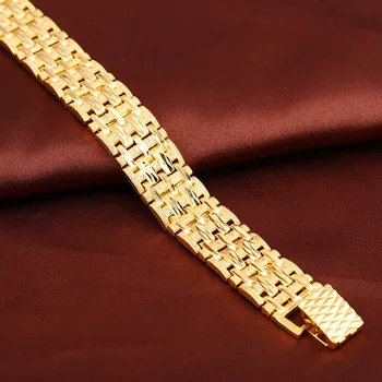 Hip hop de 18 K Aur de Cupru Umplut Watchband Design Bratara de Lux Mens de Moda Hiphop Bijuterii Brățări