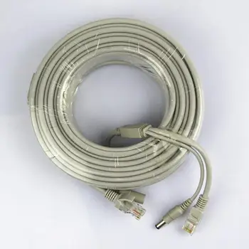 Hiseeu de Rețea Cablu de Alimentare de 10m Port Ethernet RJ45 2 in 1 alimentare și de rețea Cablu de Extensie Camera IP Linia de Sistemul CCTV LAN