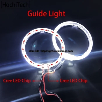HochiTech 4buc Cree Chip de LED-uri de Lumină Ghid Angel Eyes Kit Alb Inel de zi lumina cu Functie Dimmer Pentru BMW E30 E32 E34