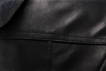 Hot de moda casual, jacheta de piele barbati haine motocicleta jacheta barbati cu gluga la geaca de piele de culoare solidă