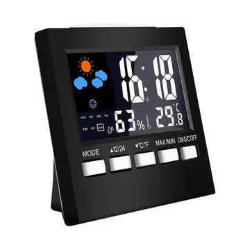HOT-LCD Digital cu Higrometru Termometru Temperatura Umiditate Metru Camera de Interior cu Ceas