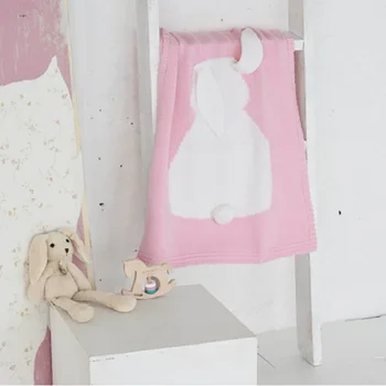Iepure de desene animate 105*73cm Multifuncțional de Joacă pentru Copii Covoare Copii Pătură, Covor Tricotate Covor Copii Pat Cameră Decor Stil Nordic elemente de Recuzită