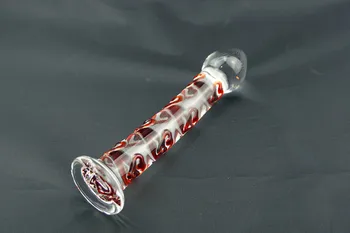 Inima rosie mare Pyrex penis vibrator de sticlă mare de cristal, sex anal jucarii